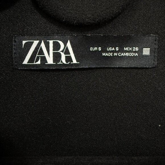 ZARA | Black Cropped Wool-Blend Utility Jacket | Silver Hardware | Size S - Picture 9 of 9
